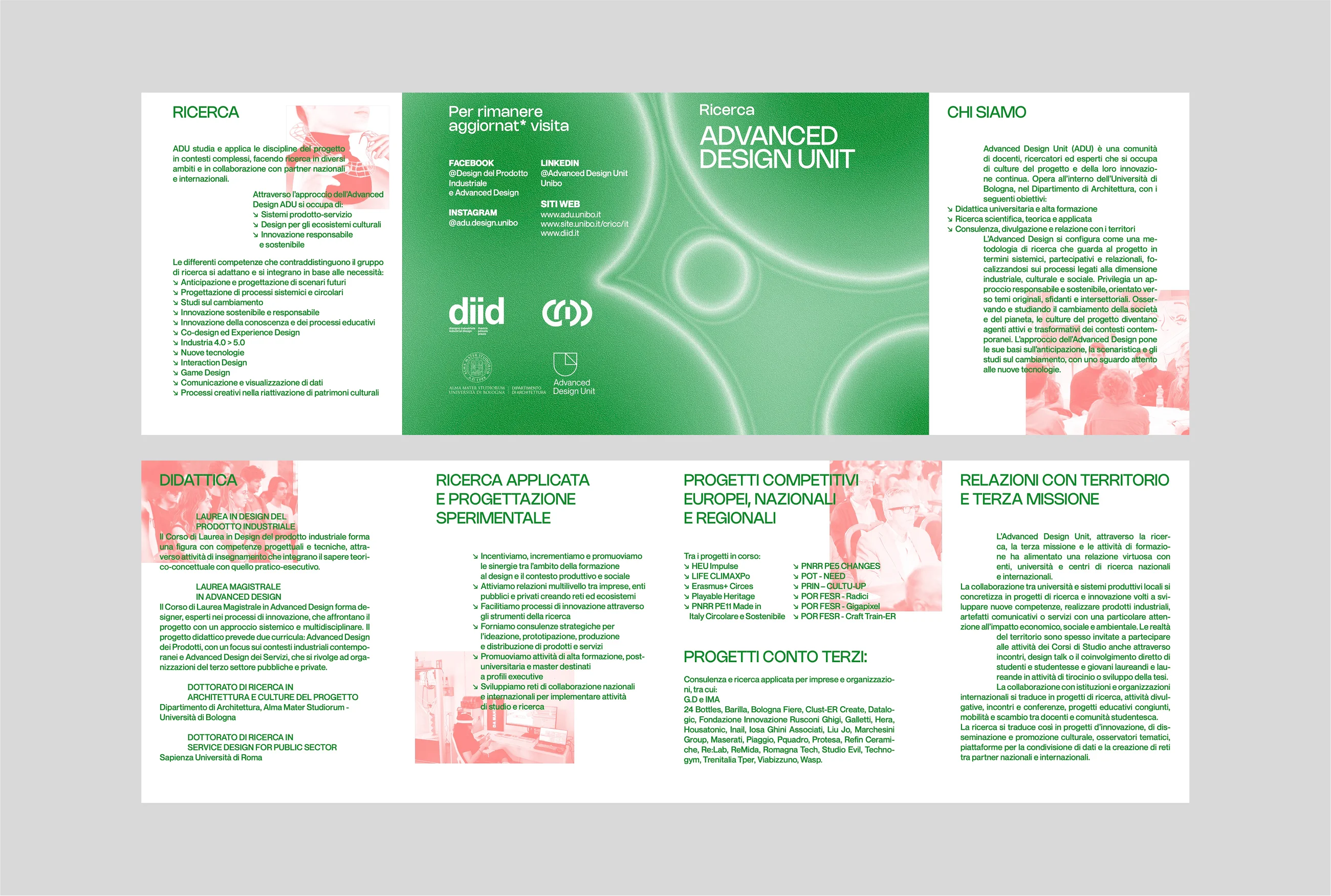 Immagine fronte e retro del flyer Advanced Design Unit