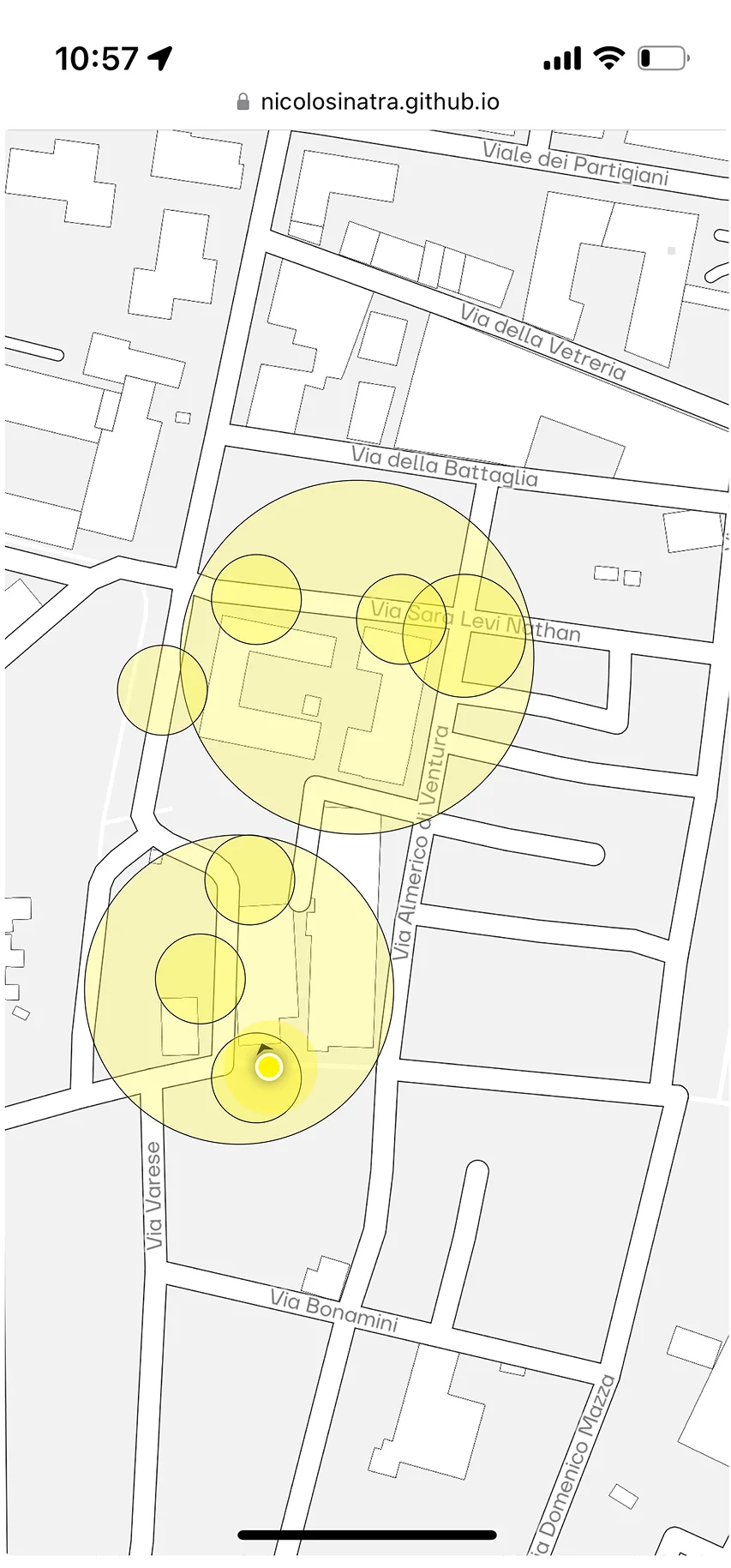Mockup della web app del progetto ARC