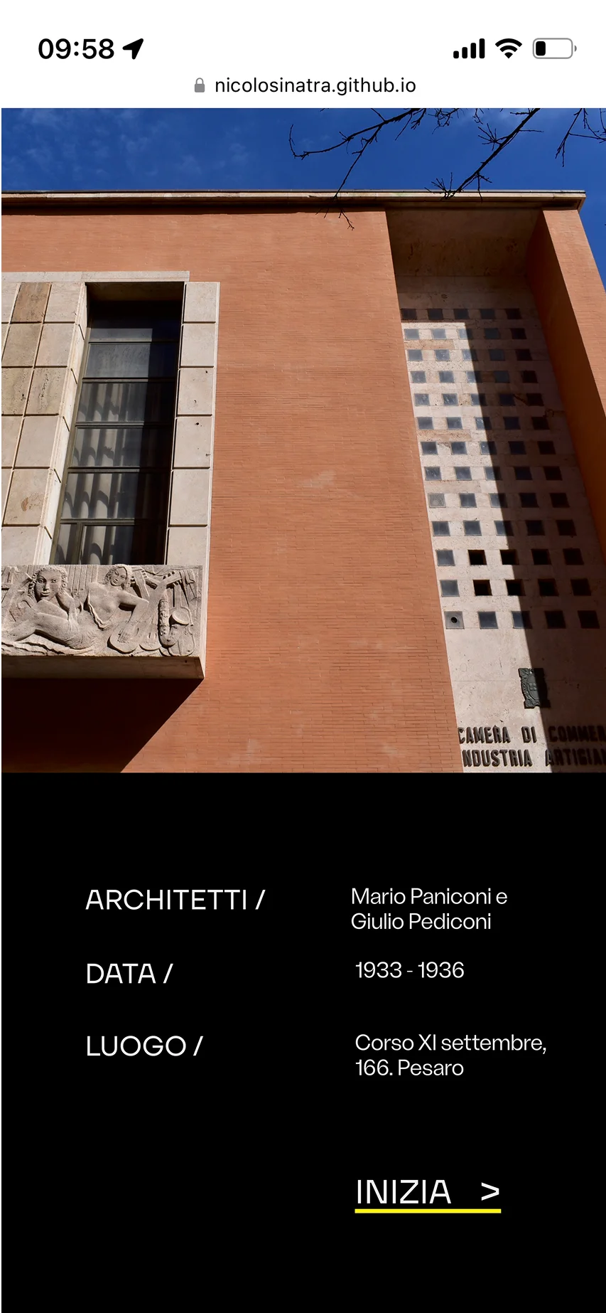 Mockup della web app del progetto ARC