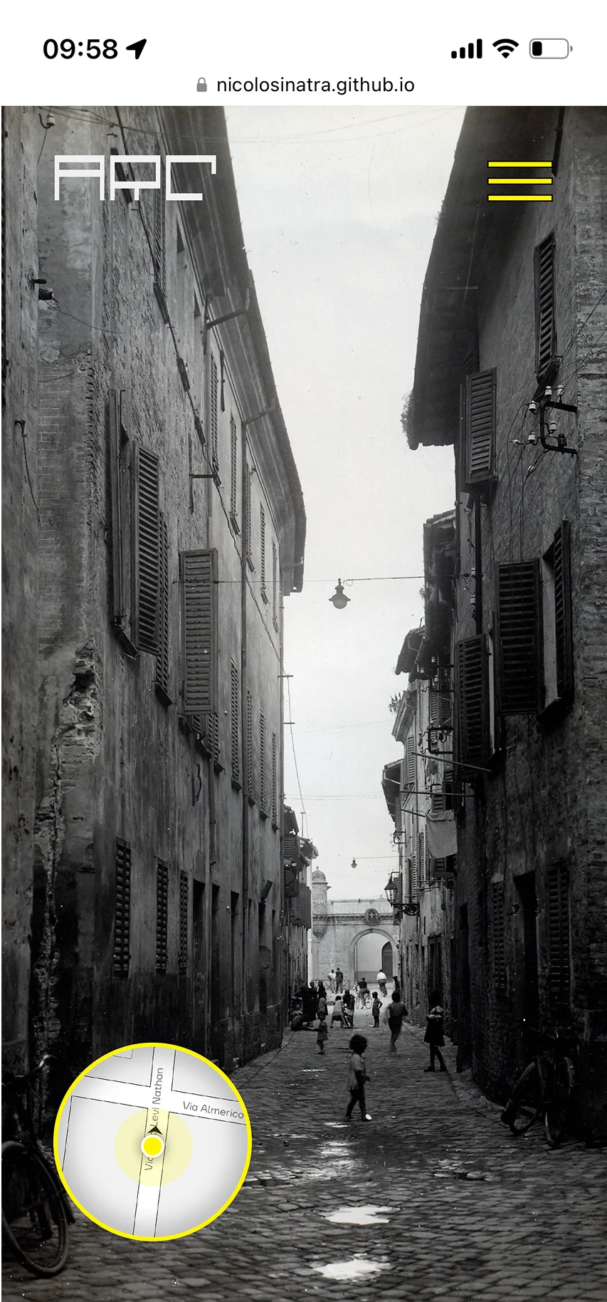 Mockup della web app del progetto ARC