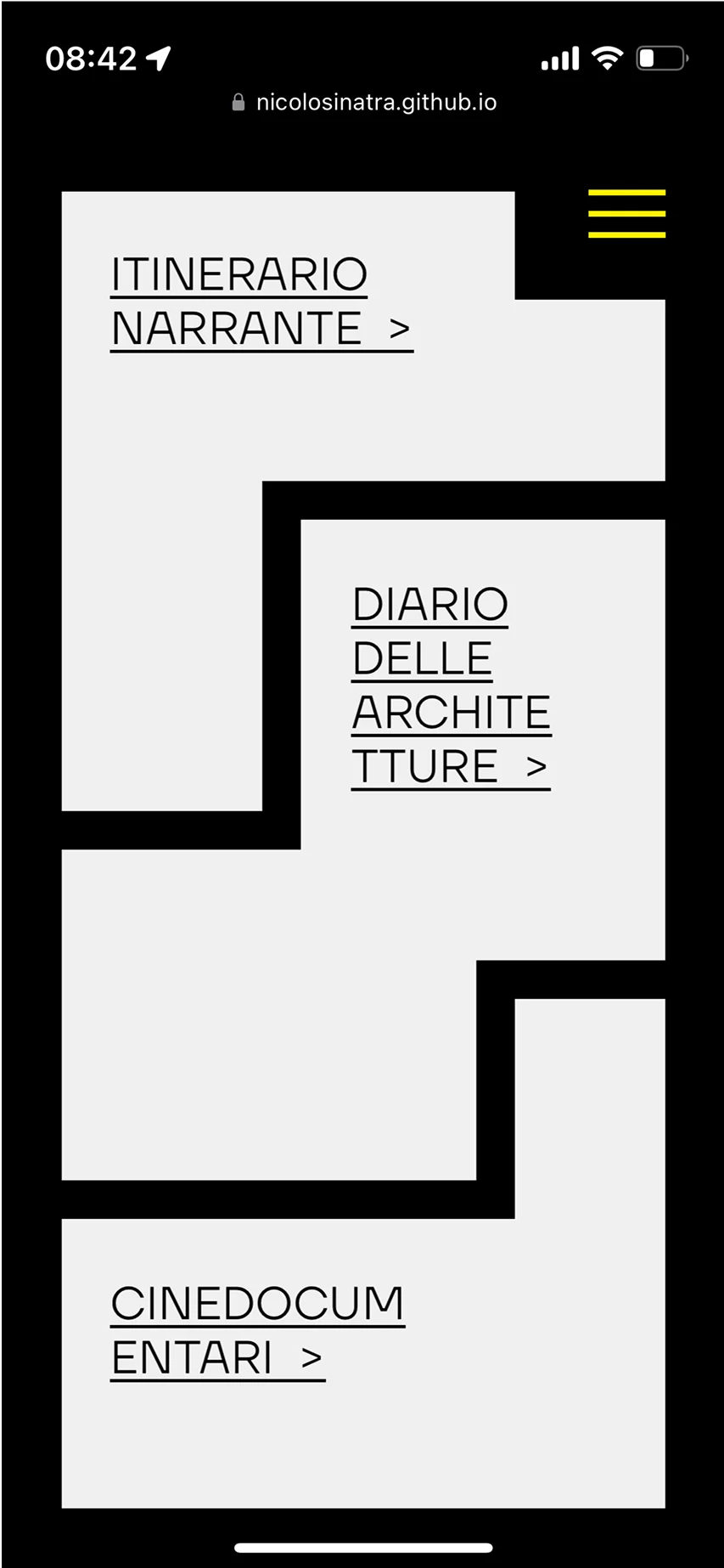 Mockup della web app del progetto ARC