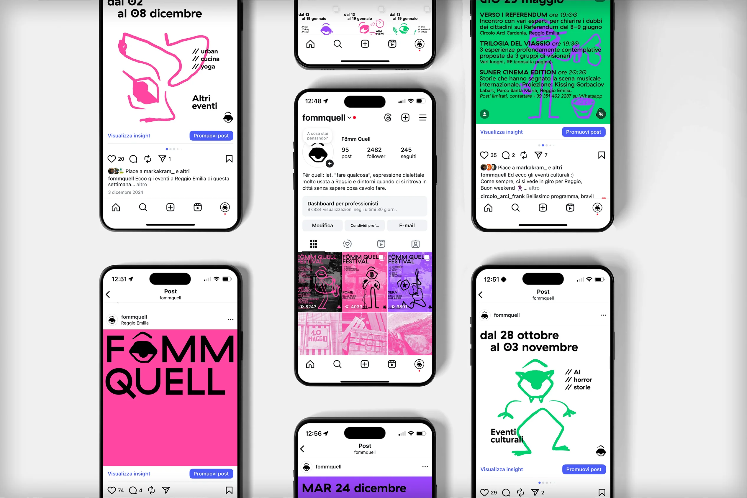 Mockup con post instagram su smartphone
